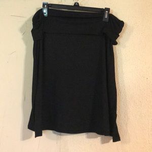 Black skater skirt with fold over band